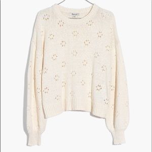 Madewell floral pointelle pullover sweater